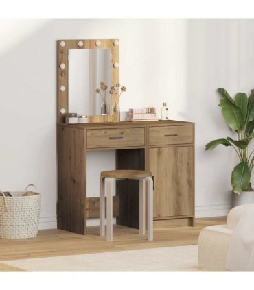 vidaXL Dressing Table 2 pcs Brown 50 x 41 x 135 cm Engineered wood — Colour: Artisan oak