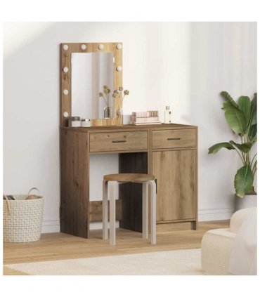 vidaXL Dressing Table 2 pcs Brown 50 x 41 x 135 cm Engineered wood — Colour: Artisan oak