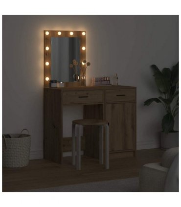 vidaXL Dressing Table 2 pcs Brown 50 x 41 x 135 cm Engineered wood — Colour: Artisan oak