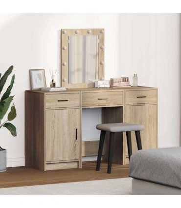 vidaXL Dressing Table with Door Brown 50 x 41 x 135 cm Engineered Wood — Colour: Sonoma oak