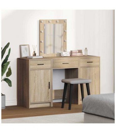 vidaXL Dressing Table with Door Brown 50 x 41 x 135 cm Engineered Wood — Colour: Sonoma oak