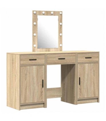 vidaXL Dressing Table with Door Brown 50 x 41 x 135 cm Engineered Wood — Colour: Sonoma oak