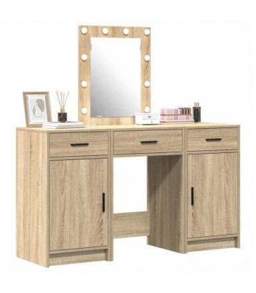 vidaXL Dressing Table with Door Brown 50 x 41 x 135 cm Engineered Wood — Colour: Sonoma oak