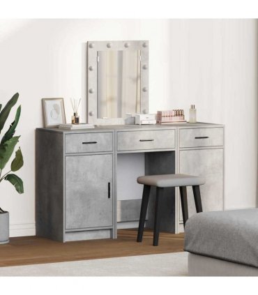 vidaXL Dressing Table with Door Grey 50 x 41 x 135 cm Engineered Wood — Colour: Concrete grey