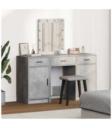 vidaXL Dressing Table with Door Grey 50 x 41 x 135 cm Engineered Wood — Colour: Concrete grey
