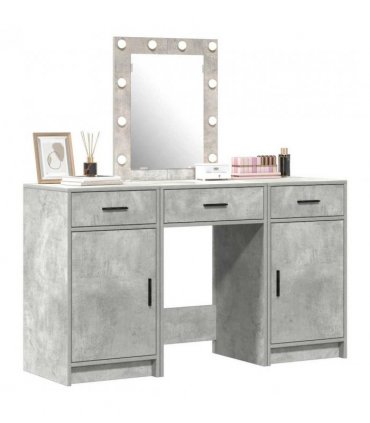 vidaXL Dressing Table with Door Grey 50 x 41 x 135 cm Engineered Wood — Colour: Concrete grey