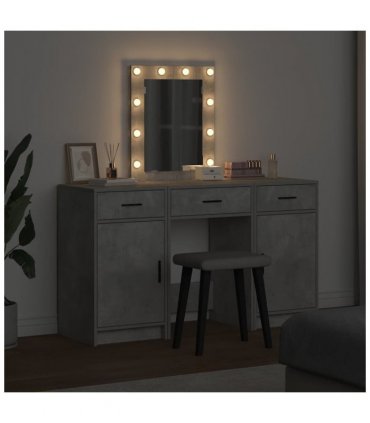 vidaXL Dressing Table with Door Grey 50 x 41 x 135 cm Engineered Wood — Colour: Concrete grey