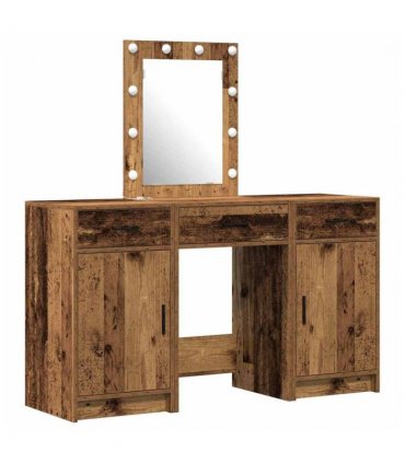 vidaXL Dressing Table with Door Brown 50 x 41 x 135 cm Engineered Wood — Colour: Old wood