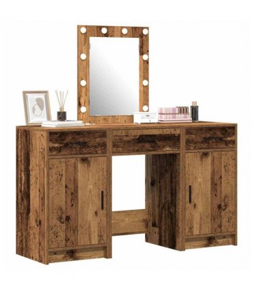 vidaXL Dressing Table with Door Brown 50 x 41 x 135 cm Engineered Wood — Colour: Old wood