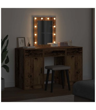 vidaXL Dressing Table with Door Brown 50 x 41 x 135 cm Engineered Wood — Colour: Old wood