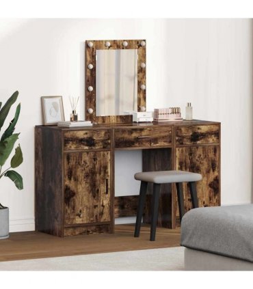 vidaXL Dressing Table with Door Brown 50 x 41 x 135 cm Engineered Wood — Colour: Smoked oak