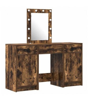 vidaXL Dressing Table with Door Brown 50 x 41 x 135 cm Engineered Wood — Colour: Smoked oak