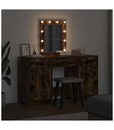 vidaXL Dressing Table with Door Brown 50 x 41 x 135 cm Engineered Wood — Colour: Smoked oak