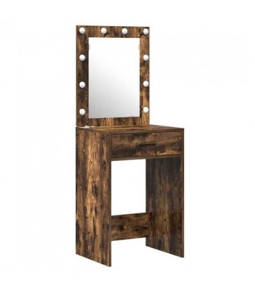 vidaXL Dressing Table with Door Brown 50 x 41 x 135 cm Engineered Wood — Colour: Smoked oak