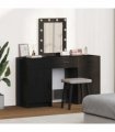 vidaXL Dressing Table with Door Black 50 x 41 x 135 cm Engineered Wood — Colour: Black oak