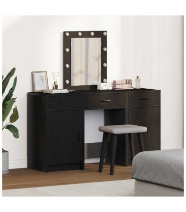 vidaXL Dressing Table with Door Black 50 x 41 x 135 cm Engineered Wood — Colour: Black oak