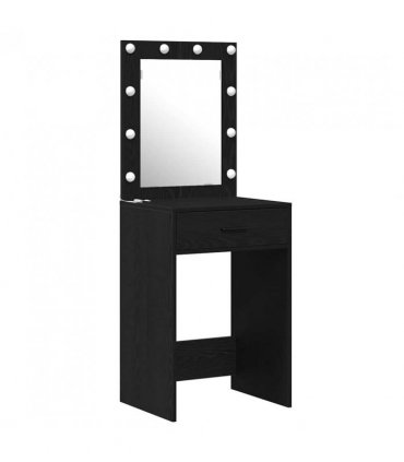 vidaXL Dressing Table with Door Black 50 x 41 x 135 cm Engineered Wood — Colour: Black oak