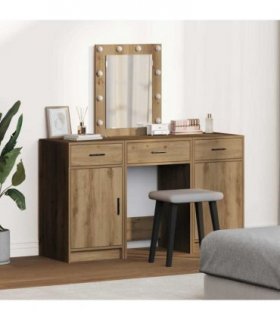 vidaXL Dressing Table with Door Brown 50 x 41 x 135 cm Engineered Wood — Colour: Artisan oak