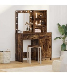vidaXL Dressing Table Set with Drawer 2 pcs Smoked Oak Engineered Wood