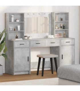 vidaXL Dressing Table Set 3 pcs Concrete Grey Engineered Wood