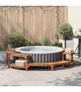 vidaXL Hot Tub Surround Brown Ø275 x 55.5 cm Solid Acacia Wood