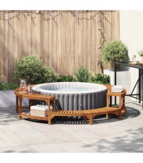 vidaXL Hot Tub Surround Brown Ø255 x 55.5 cm Solid Acacia Wood