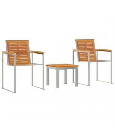 vidaXL Sun Lounger 3 pcs Brown Solid Acacia Wood — Size: 60 x 56 x 85 cm