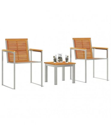 vidaXL Sun Lounger 3 pcs Brown Solid Acacia Wood — Size: 60 x 56 x 85 cm