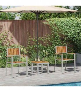 vidaXL Garden Dining Set 3 pcs Brown Solid Acacia Wood — Size: 56 x 54.5 x 87 cm