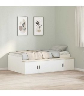 vidaXL Bed Frame with Drawer White 90 x 200 cm Engineered Wood