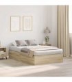 vidaXL Storage Bed Frame Sonoma Oak 120 x 200 cm Engineered Wood — V0671994437