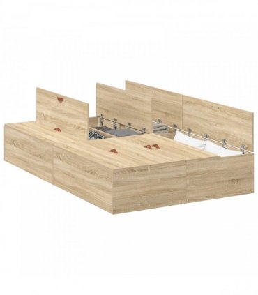 vidaXL Storage Bed Frame Sonoma Oak 120 x 200 cm Engineered Wood — V0671994437