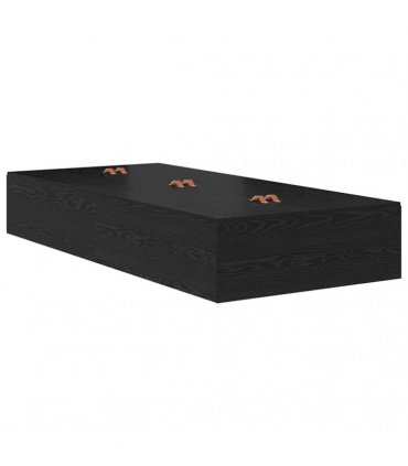 vidaXL Storage Bed Frame Black Oak 100 x 200 cm Engineered Wood