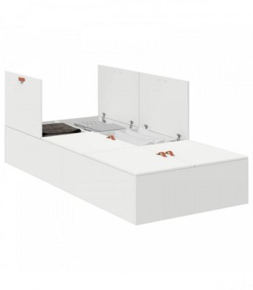 vidaXL Storage Bed Frame White 90 x 190 cm Engineered Wood