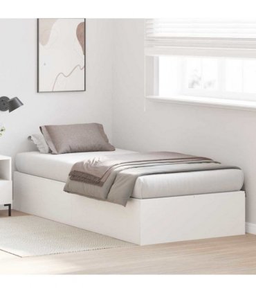 vidaXL Storage Bed Frame White 90 x 190 cm Engineered Wood