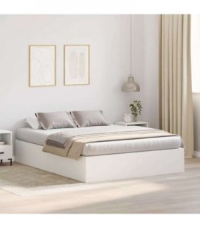 vidaXL Storage Bed Frame White 140 x 190 cm Engineered Wood — V0671994466