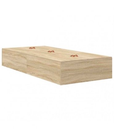 vidaXL Storage Bed Frame Sonoma Oak 90 x 200 cm Engineered Wood