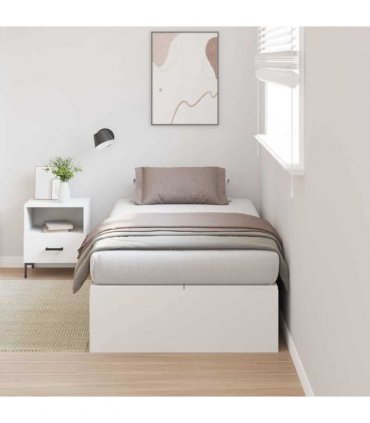 vidaXL Storage Bed Frame White 90 x 200 cm Engineered Wood
