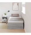 vidaXL Storage Bed Frame Grey Sonoma 100 x 200 cm Engineered Wood