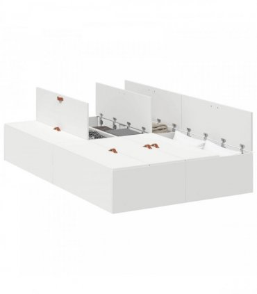 vidaXL Storage Bed Frame White 120 x 200 cm Engineered Wood — V0671994503