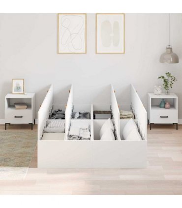vidaXL Storage Bed Frame White 120 x 200 cm Engineered Wood — V0671994503