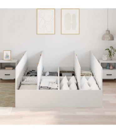 vidaXL Storage Bed Frame White 150 x 200 cm Engineered Wood — V0671994504