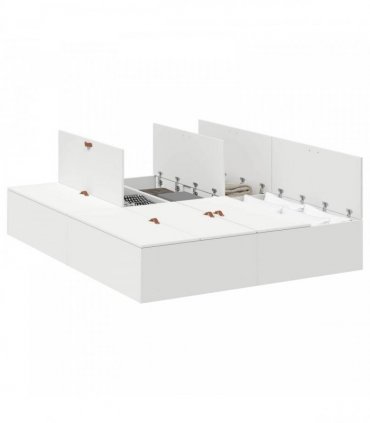 vidaXL Storage Bed Frame White 140 x 200 cm Engineered Wood — V0671994510