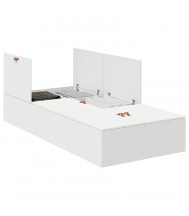 vidaXL Storage Bed Frame White 100 x 200 cm Engineered Wood