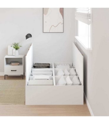 vidaXL Storage Bed Frame White 80 x 200 cm Engineered Wood