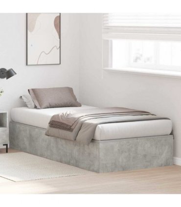 vidaXL Storage Bed Frame Concrete Grey 100 x 200 cm Engineered Wood