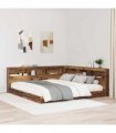vidaXL Storage Headboard with Shelf Old Wood 200 cm Engineered Wood — Size: 200 x 200 cm