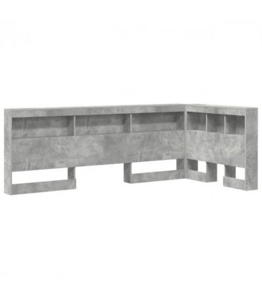 vidaXL Storage Headboard Concrete Grey 90 cm Engineered Wood — Size: 90 x 200 cm