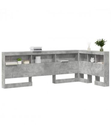 vidaXL Storage Headboard Concrete Grey 90 cm Engineered Wood — Size: 90 x 200 cm