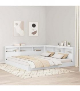 vidaXL Storage Headboard with Shelf White 200 cm Engineered Wood — Size: 200 x 200 cm